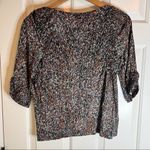 Anthropologie Ett:Twa Ruched Top. 100% cotton. 3/4 sleeve. Floral print. Photo 7