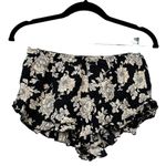 Brandy Melville Black Floral Ruffle Shorts - one size Photo 0