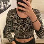 Xhilaration  Black and White Cropped Sweater Photo 5