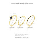 Boutique NEW‎ Dainty 14k Gold Plated Silvet Black Melee Ring Size 5.5 Photo 6