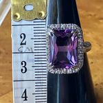 Rose de France Amethyst Sterling Silver Cocktail Ring Size 7 Photo 6