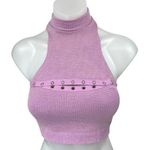 Urban Outfitters Purple Sleeveless Waffle Knit Racerback Mock Neck Crop Top M/L Photo 0