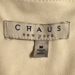 CHAUS NEW YORK  Women's Med White Long Sheer Sleeves Chiffon V-Neck Blouse Photo 4