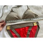 Trina Turk Women's Bikini Color Block Gold Accent Women's 12 Swim Green Orange Photo 8