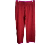 Lounge Sofia Luxe Knit Pajama  Pants M Maroon Red Elastic Waist High Rise Photo 3