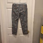 Old Navy Womens Size 6 Pixie Mid Rise Ankle Pants Blue Floral Leaves Fall Photo 3