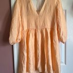 H&M Orange Linen  Blend Mini Dress Photo 0