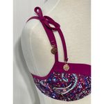 Nanette Lepore  Eugenia Plunge Molded  Bikini Top‎ Persian Paisley Raspberry 8 Photo 7