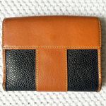 Bric’s Two Tone Black Tan Leather Milano Trifold Small Wallet Organization Photo 5