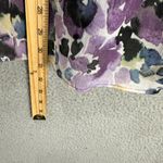 AGB Womens 2X Purple Floral Chiffon Lace Up Top Ruffle Short Sleeve Boho Photo 3