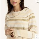 J.Crew Women's Sweater 100% Cashmere Ribbed Stripe S BF015 Pearl Oyster Ash Photo 1
