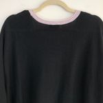 Cloth by Design New Convertible Side Slit Sweater Contrast Trim Black Purple Photo 8