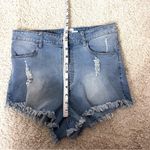 Princess Polly  Light Blue Frayed Jean Shorts S/M Photo 5