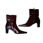 VTG Oxblood Dark Red Luxury Vero Cuoio Pointy Toe Boots Women's Size 6 Photo 1