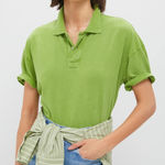 Tuckernuck NWT  Peridot Green Pique Holmes Boyfriend Polo New Photo 0