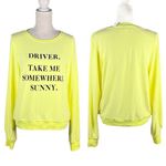 Wildfox  Sweatshirt Sweater Top Driver Take Me Somewhere Sunny Yellow S New Photo 1