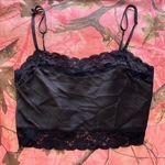 Brandy Melville  black silk lace trim coquette cami tank top  Photo 0