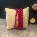 Elegant Red Beaded Wrap Around Bracelet Set Photo 0