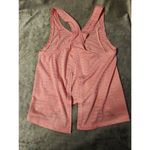 Zyia  Womens M Nimbus-Back Tank Top Pink Mesh Stripe Split Open Tie Back Photo 1