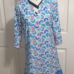 Aqua Et Sol Colorful Patterned Coverup Dress Blue Photo 0