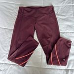 Lululemon All Meshed Up Leggings Maroon Pink Mesh Womens 8 Yoga Activewear Purple Photo 0