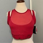 Puma Women Mid Impact Fashion Luxe Ellavate Persian Red-Matte Foil Pr Bra Size M Photo 8