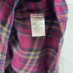 Entro  Pink plaid puff sleeve popover top ruffle fall oversized M cotton casual Photo 9
