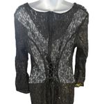By Choice California Black Lace Corset Back Long Sleeve Dress Size 13 Photo 3