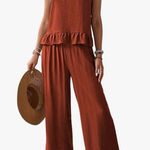 SheIn Terracotta Sleeveless Jumpsuit Photo 0