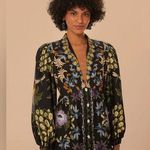 Farm Rio Black Winter Garden Mini Dress Long Sleeves, Size Medium, $248 Photo 0