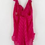 Vintage Barbizon Pink Striped Satin V Photo 3