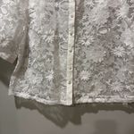 Chico's NEW Chico’s lace shirt solid alabaster White Size Large Button Up Travel Fairy Photo 2