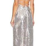 Majorelle NEW NWT Jovanna Sequin Embellished Cutout Maxi Gown In Silver Photo 1
