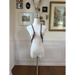 Vintage 80s Carina Intl Inc Waterproof Leather Purple Tan Golf Bag Backpack Nove Photo 3