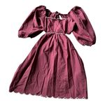 Anthropologie NWT Forever That Girl  Scalloped Mini Dress Rusty Brown size Medium Photo 4