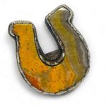 Bumblebee Jasper Natural Gemstone Adjustable Large Horseshoe Ring Photo 1