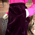 VINTAGE DARK WINE PINK VELOUR HANDMADE MIDI SKIRT (M) Size M Photo 4