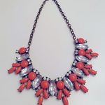 J.Crew Coral and rhinestone statement necklace Photo 0
