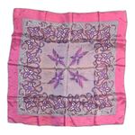 Henryson All Weather Scarf silky acetate pink violet purple white floral vintage Photo 1