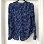 Maeve for Anthropologie Blue Clara Button Down Blouse with Flying Birds, Size 4 Photo 5