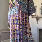 ZARA Multicolor Boho Print Kimono BELTED Robe Dress Size XS NEW Photo 13