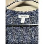 Dress Barn  Blue White Marled Knit Open Front Short Sleeve Cardigan Sweater M Photo 1