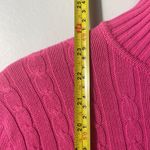 Ralph Lauren vintage pink 100% cotton cable knit mock neck sweater Preppy Size L Photo 9