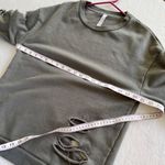 Alo Yoga Fade Ripped Pullover Sweatshirt in Jungle Green Size S Photo 5