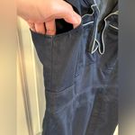 London Times  zipper flower v-neck Sheath Dress Women’s 10 Dark Denim Cap Sleeves Photo 3