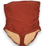 J.Crew NWT  Ruched One Piece Red Terracotta Swimsuit Photo 0