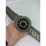 Vintage Boho Western Elastic Waist Belt | Silver Tone Buckle, Black Stretch, 40" Photo 2