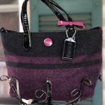 Coach π wool stripped bow tote purse ππ Photo 0