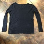 Gap  Women’s Classic Mesh Navy Long Sleeve V-neck Pullover  Size Large Photo 10