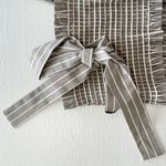 Petersyn New Striped Smocked Tie Strap Crop Tank Top Nola Sonoma Photo 4